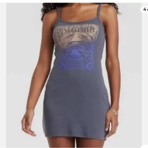 Pink Floyd Grayson Threads Grey Tank Dress Size NWT MED